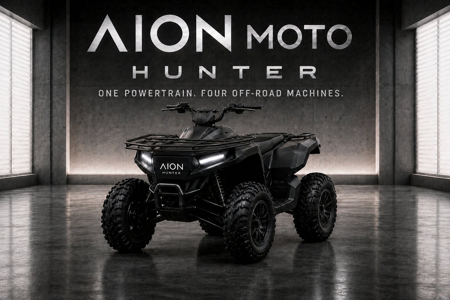 AION Hunter, atv, in black.