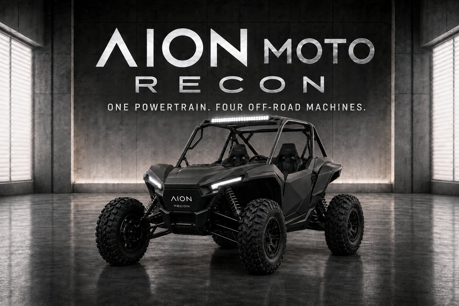 AION Recon, buggy, in black.